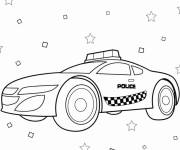 Coloriage Voiture de police de style cartoon