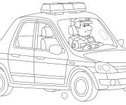 Coloriage Voiture de police dessin&eacute;e &agrave; la main