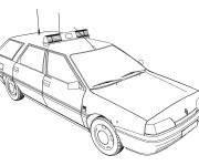 Coloriage voiture de police d&eacute;taill&eacute; &agrave; colorier