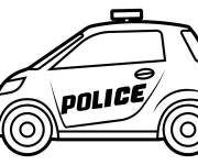 Coloriage Voiture de police &eacute;lectrique