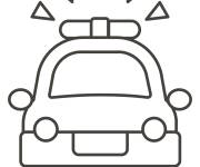 Coloriage Voiture de police emoji facile en ligne