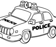 Coloriage Voiture de police en couleurs