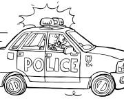 Coloriage Voiture de police en mission urgente