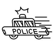Coloriage Voiture de police en plein vitesse emoji