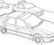Coloriage Voiture de police en poursuite rapide