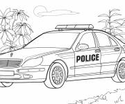 Coloriage Voiture de police en route