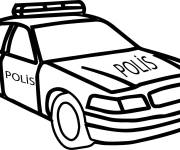 Coloriage Voiture de Police en vecteur