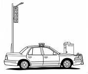 Coloriage Voiture de police et la v&eacute;rification apr&egrave;s l'op&eacute;ration