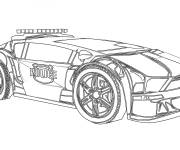 Coloriage Voiture de police futuristique