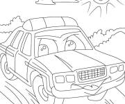 Coloriage Voiture de police kawaii