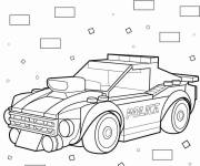 Coloriage Voiture de police lego à motifs