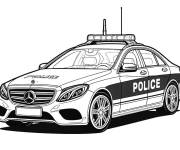 Coloriage Voiture de police Mercedes