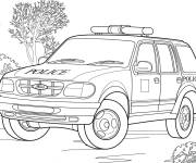 Coloriage Voiture de Police mod&egrave;le Ford