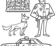 Coloriage Voiture de police pour attraper les criminels