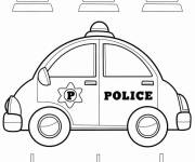 Coloriage Voiture de police pour enfants d'âge préscolaire