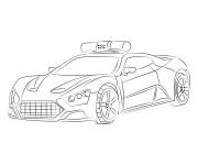 Coloriage Voiture de police puissante dessin&eacute;e &agrave; la main