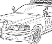 Coloriage Voiture de police r&eacute;aliste