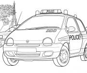 Coloriage Voiture de police Reno &agrave; Paris