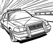 Coloriage Voiture de police se pr&eacute;cipite pour prot&eacute;ger les civils