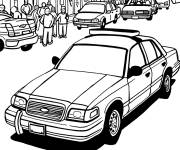 Coloriage Voiture de police secr&egrave;te
