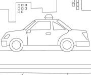 Coloriage Voiture de police simple en plein air