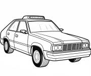 Coloriage Voiture de police style 1975