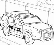 Coloriage Voiture de police SUV à colorier