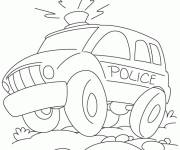 Coloriage Voiture de police SUV dessin&eacute;e &agrave; la main