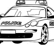 Coloriage Voiture de police tr&egrave;s puissante
