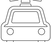 Coloriage Voiture de police venant en sens inverse en emoji