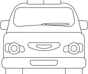 Coloriage Voiture de police vue de face