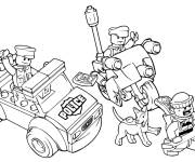 Coloriage Voiture et moto de police lego