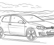 Coloriage Automobile Volkswagen Golf GTI