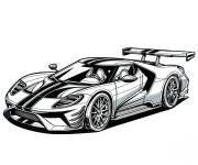 Coloriage Belle illustration de voiture de sport pour gar&ccedil;on