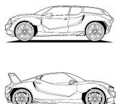 Coloriage et dessins gratuit Deux mod&egrave;les de voitures de sport à imprimer