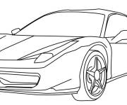 Coloriage Illustration voiture de sport Ferrari