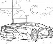 Coloriage Lamborghini en plein air