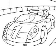 Coloriage Paysage de voiture de sport en course