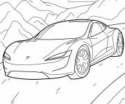 Coloriage Tesla Model S sport