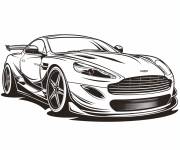 Coloriage Une moderne voiture de sport Aston Martin