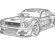 Coloriage Voiture de sport  avec des autocollants