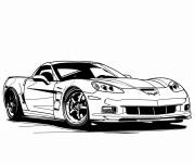 Coloriage Voiture de sport Corvette cool