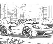 Coloriage Voiture de sport dans la ville