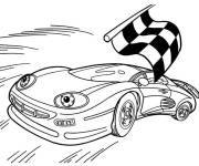 Coloriage et dessins gratuit Voiture de sport de cartoon à imprimer