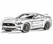 Coloriage Voiture de sport embl&eacute;matique Mustang
