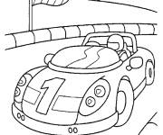 Coloriage et dessins gratuit Voiture de sport en course à imprimer