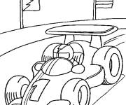 Coloriage et dessins gratuit Voiture de sport en course pour enfants à imprimer