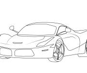 Coloriage Voiture de sport Ferrari laferrari