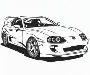 Coloriage Voiture de sport fiable Toyota Supra