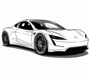 Coloriage Voiture de sport innovante Tesla